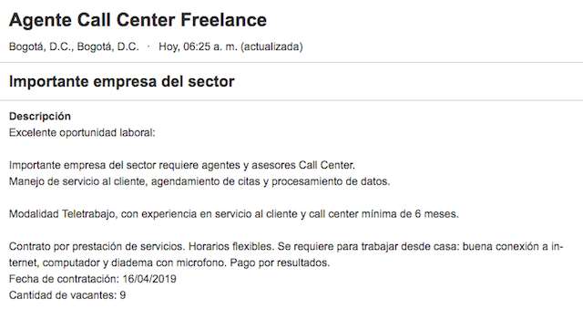 trabajos por internet (call center)